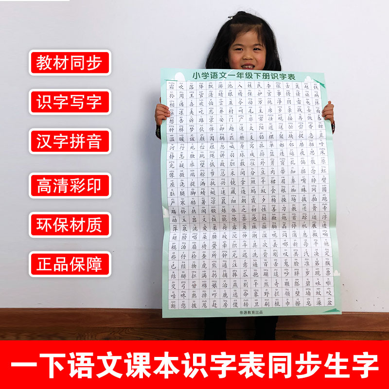 First grade Language Lower Register Book-chart writing table lettable lettable letdown with pinyin Wallchart Division Chronicles Chronicles Chronicles