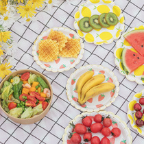 Outdoor picnic supplies Non-essential net red spring picnic tableware plate ins disposable dinner plate Paper plate outing