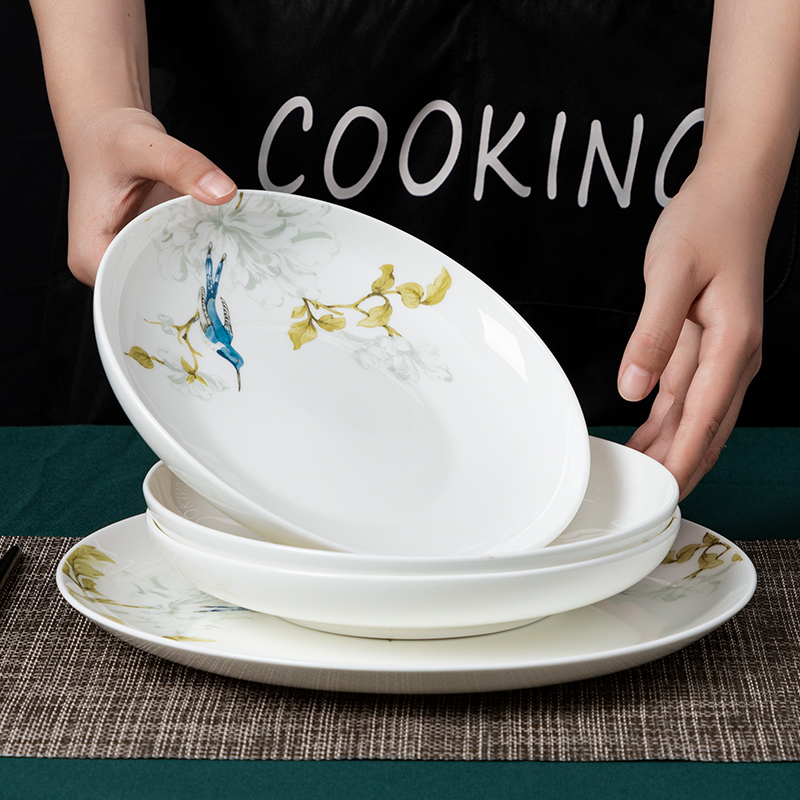 Dishes suit household of Chinese style and contracted 6 ipads porcelain tableware Dishes combine bowl bowl dish gaochun ceramics