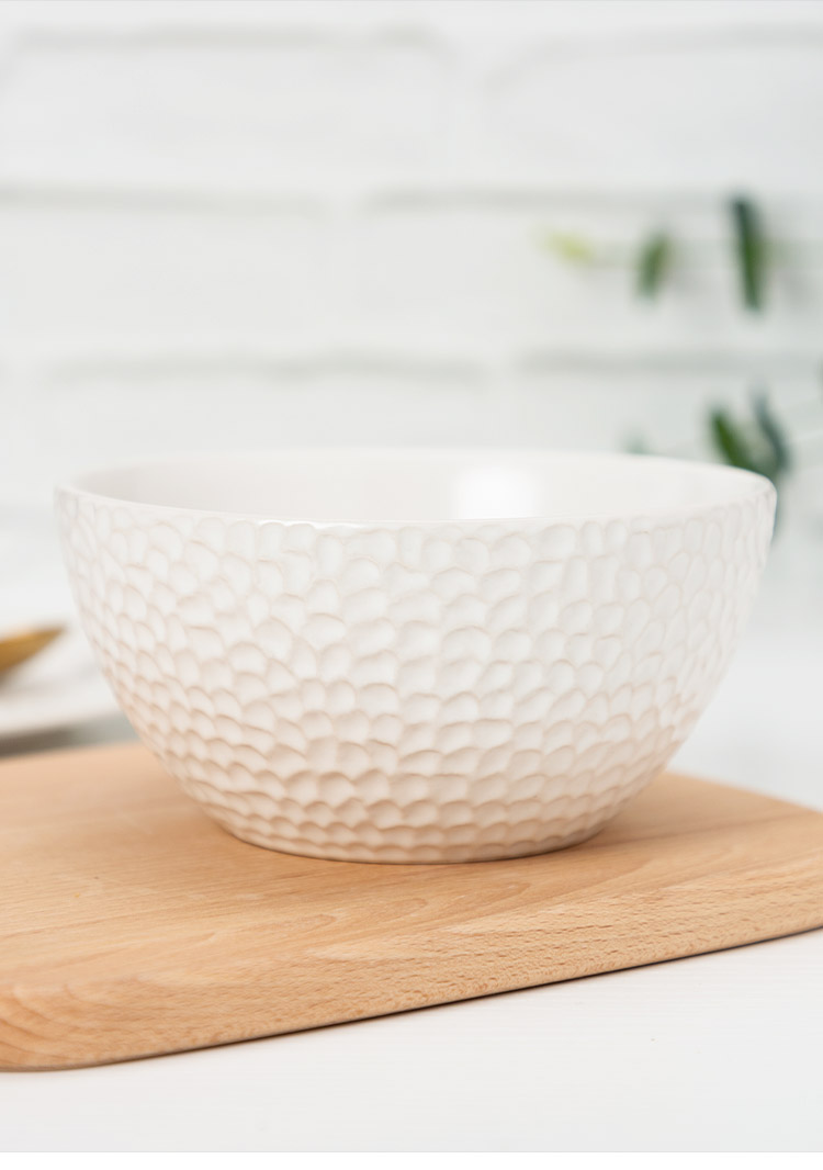 Salad bowl individual creative household Nordic white noodles in soup bowl dessert to use microwave special export ceramic tableware