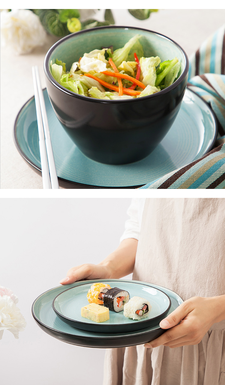 Household Japanese dishes suit creative contracted 4 small pure and fresh and six dishes subgroup and western - style ceramic tableware