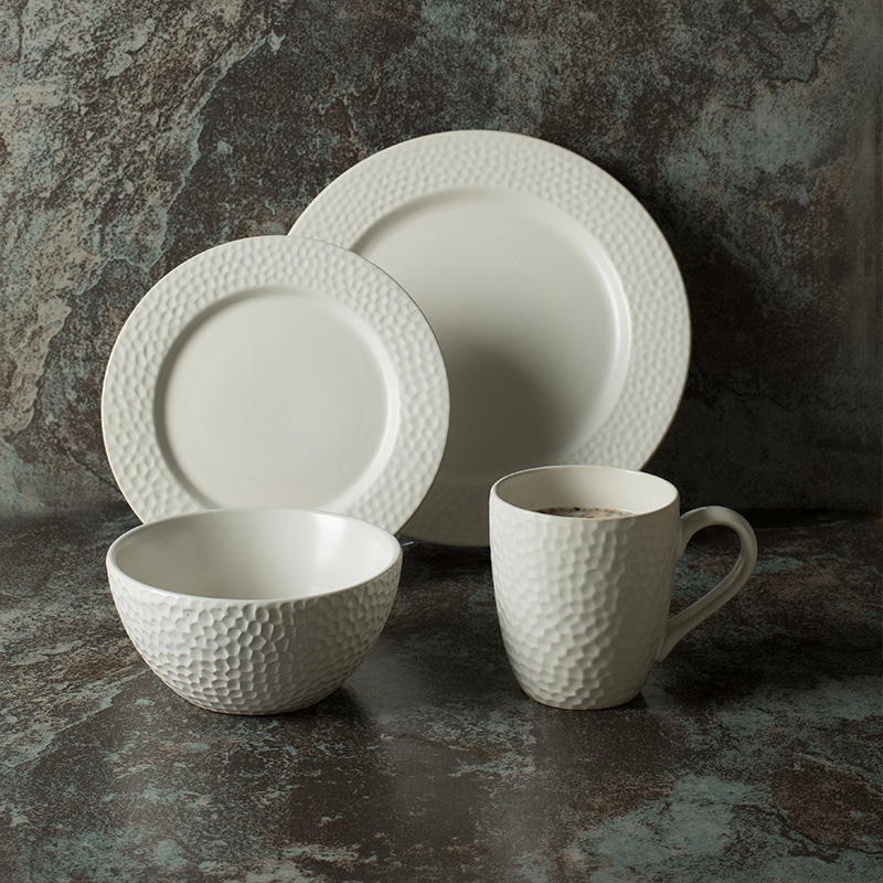 Ceramic disc western food steak plate 8 inch white household contracted breakfast dishes cup creative food tableware suit one person