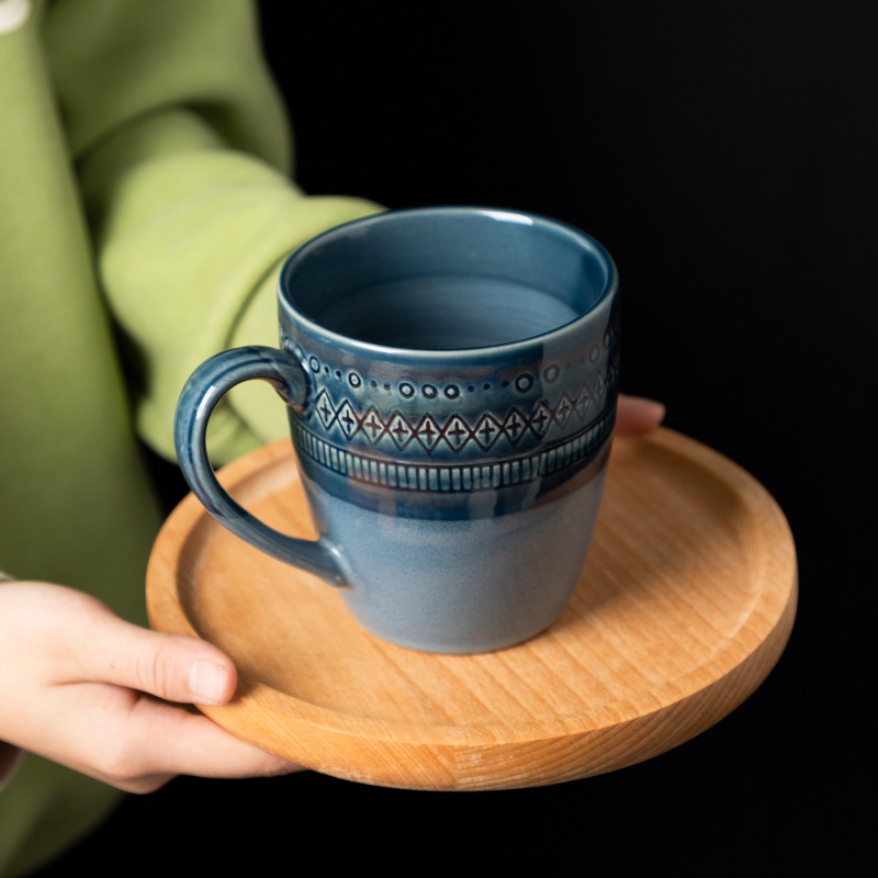 Mark cup retro home tea cup of fruit juice milk cup breakfast cup of creative move sitting room heating ceramic cup