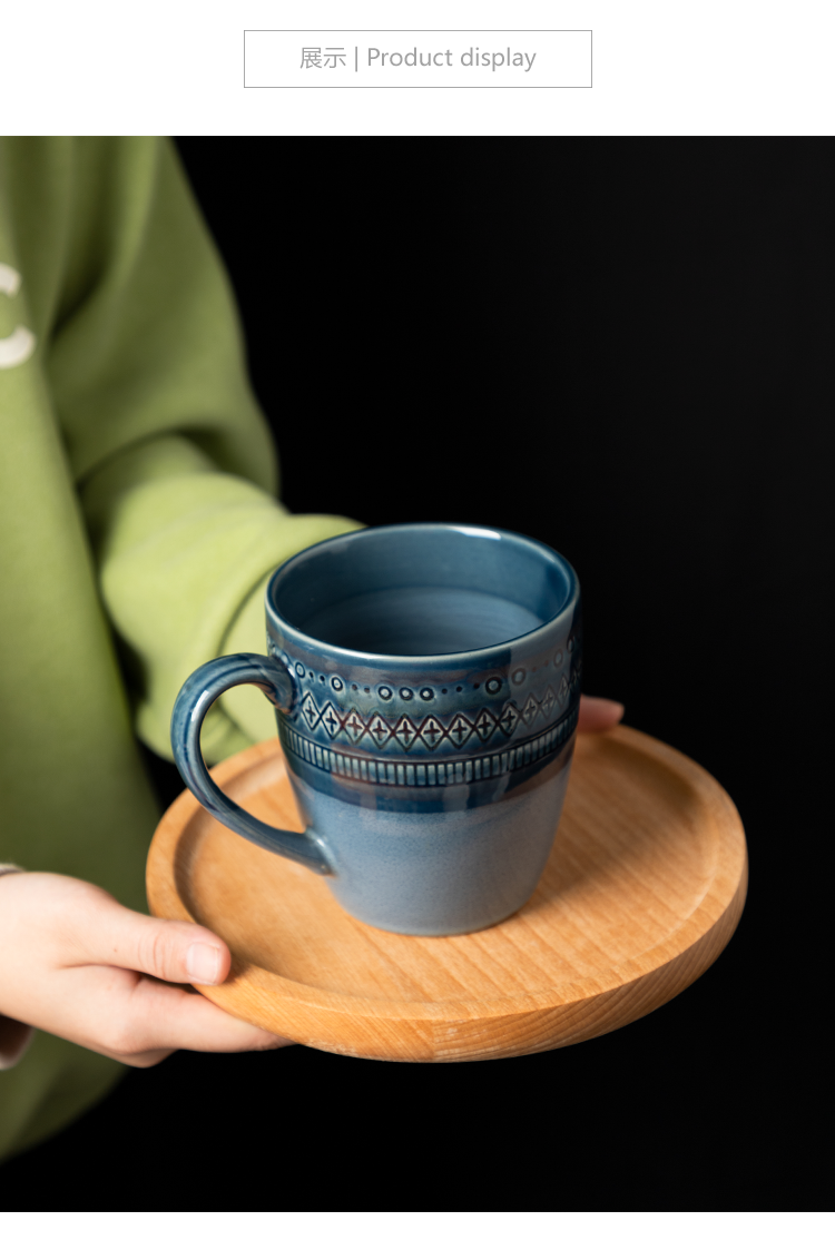 Mark cup retro home tea cup of fruit juice milk cup breakfast cup of creative move sitting room heating ceramic cup