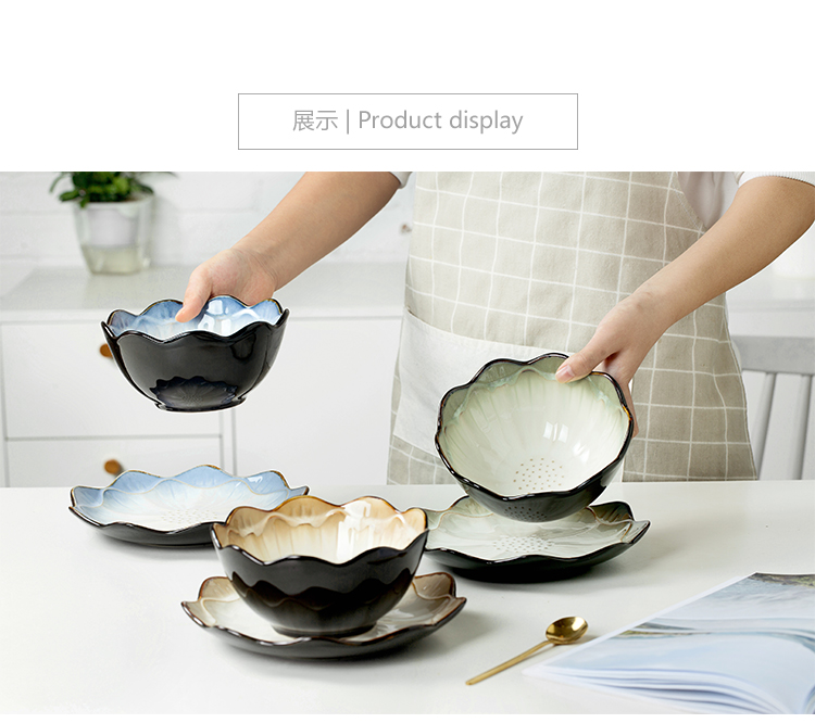 Breakfast tray with irregular plate plate of creative move salad plate of fruit bowl beefsteak disc ceramic tableware