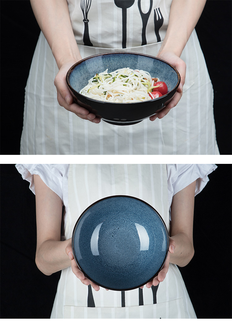 Ceramic bowl household Japanese restore ancient ways of creative move large 7.5 inch soup bowl noodles salad bowl microwave tableware