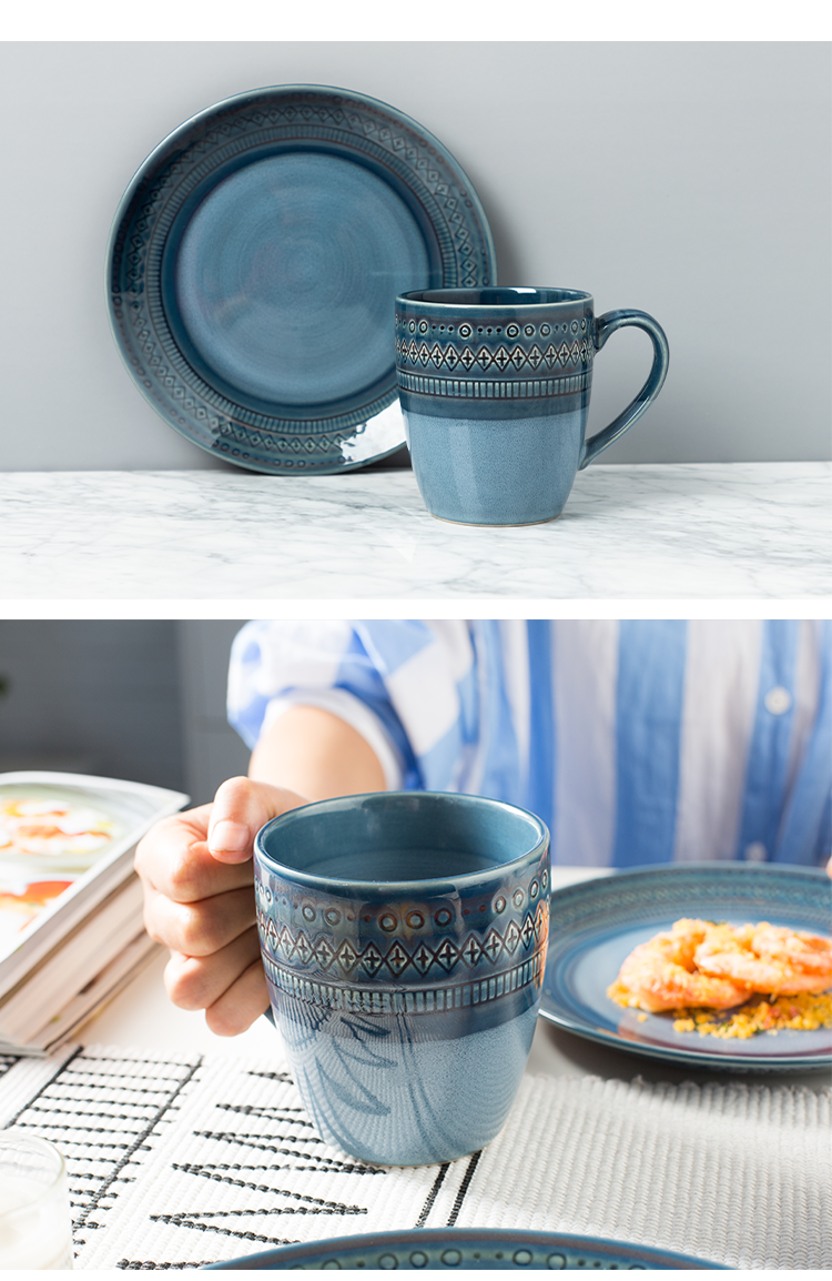 Mark cup retro home tea cup of fruit juice milk cup breakfast cup of creative move sitting room heating ceramic cup