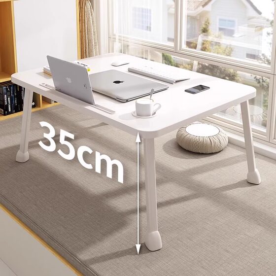 Small bed table, height folding table, home bedroom office computer table, student dormitory study desk, bay window table