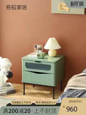 Wudao home Nordic light luxury bed cabinet Simple modern bed side storage cabinet multi-function bedroom storage small cabinet