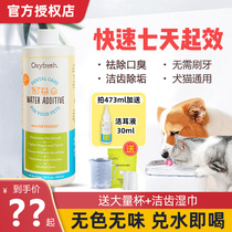 American Oxyfresh oxygen-friendly pet mouthwash is edible for dogs and cats to remove bad breath clean teeth and clean teeth.