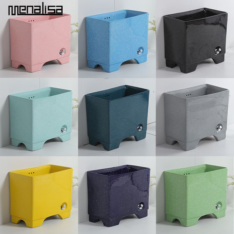 Color mop pool household pier pool ceramic pool small pool small pool narrow long high foot wash basin trough proof splash