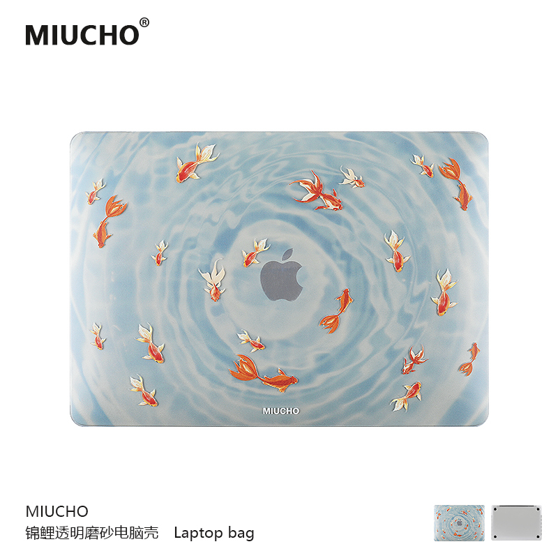 Miucho Koi Fish Good Luck Computer Case Suitable for Neo Apple 2026 Model M5 Air13 Transparent Macbook14 Matte Original Design Anti-Drop Pro 16inch Anti-Collision Protective Hard Case