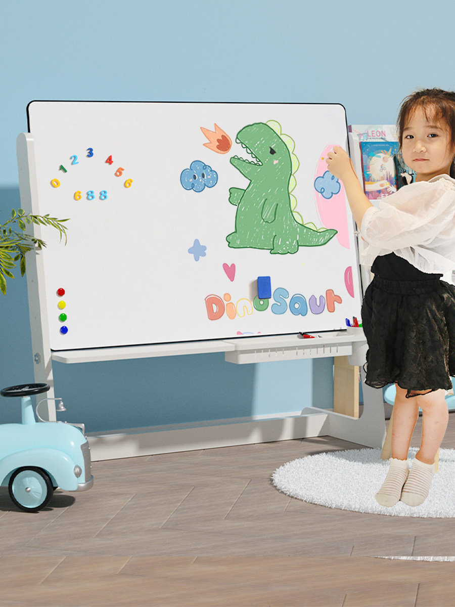 Children's Household Movable Magnetic Double-Sided Large Whiteboard Stand-Type Small Blackboard Drawing Board Writing Board Teaching Graffiti