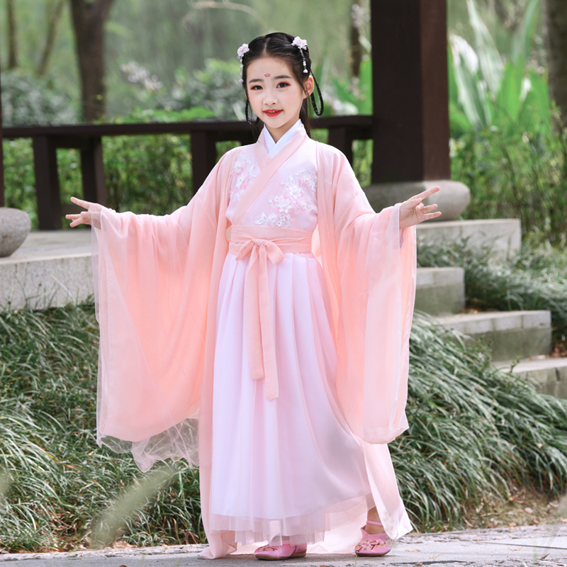 Children's Hanfu girls dress autumn 2020 new long-sleeved princess dress Western style little girl dress winter