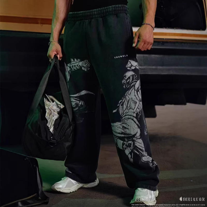 Youngla American Style Trendy New Men's Sports Pants Jogging Fitness Basketball Training Casual Straight-Leg Trousers