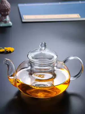 Heatable glass teapot high temperature resistant thickening filter bubble teapot home kung fu fruit flower teapot tea set set