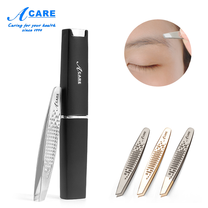 acare stainless steel non-slip brow nip tweezers diagonal raised eyebrows with brow pliers pluced hair raised eyebrow beauty tool