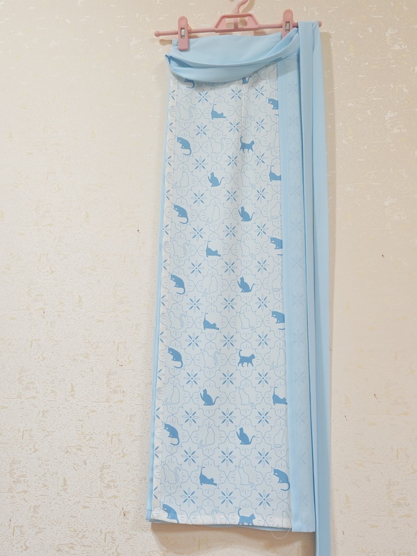 Hanfu Cat-Style Pleated Skirt with Two Panels, a Hanfu Half-Skirt That Can Be Worn for Daily Commuting
