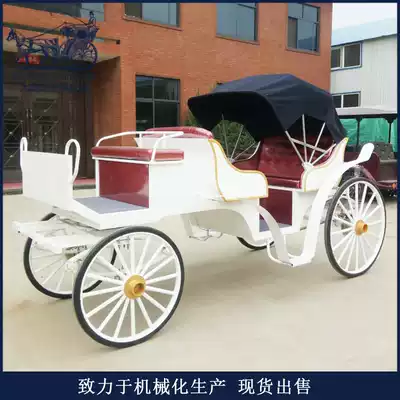 European-style sightseeing carriage Special promotion Four-wheeled wrought iron sightseeing vehicle wedding wedding scenic area double-row electric carriage