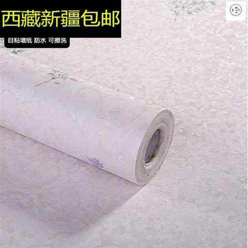 Tibet Xinjiang Self-adhesive wallpaper wallpaper cozy bedroom decoration 4510 Fields Garden Rice White Bottom Purple Flower Living Room Sink-Taobao