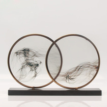 New Chinese modern Zen ink iron art acrylic ornaments creative model room TV cabinet porch soft decorations