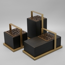 New Chinese creative home alloy box ornaments model room hotel study living room TV cabinet soft decorations