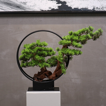 New Chinese style modern creative living room green plant potted ornaments welcome fluffy Lai pine bonsai art soft decorations