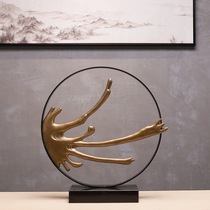Modern new Chinese creative aluminum crafts metal ornaments Model Room Hotel Villa living room porch soft decorations