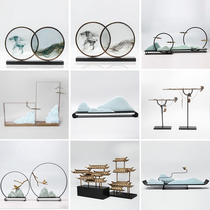 New Chinese modern creative porch TV cabinet wine cabinet art decoration model room home living room soft decoration