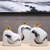 New Chinese style Modern Zen ceramic crafts ornaments Model room Creative living room TV cabinet Wine cabinet Soft decoration
