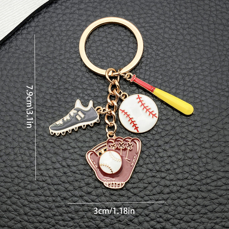 Niche Sports Style Oil-Drip Baseball, Sneakers, Gloves, Keychain, Couple's Matching Style, Personalized Sports Event Gift Pendant