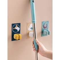 Mop adhesive hook-free toilet strong mop fixing buckle wall nail-free wall hanging toilet mop clip artifact
