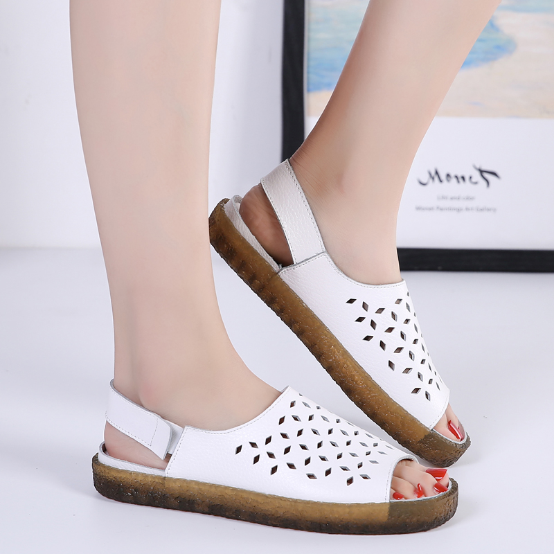 Summer cross straps one shoe two wear summer pregnant women non-slip small white sandals female tendon shoes female 2019 tide shoes