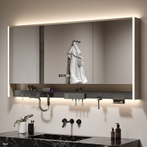 Smart Bathroom Mirror Cabinet Custom with lamp anti-brouillard Feng Shui miroir séparé WC Multi-functional storage integrated Cabinet