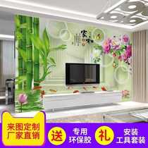 8D three-dimensional modern simple bamboo forest home and living room TV background wall mural bedroom wallpaper film and television wallpaper wall covering