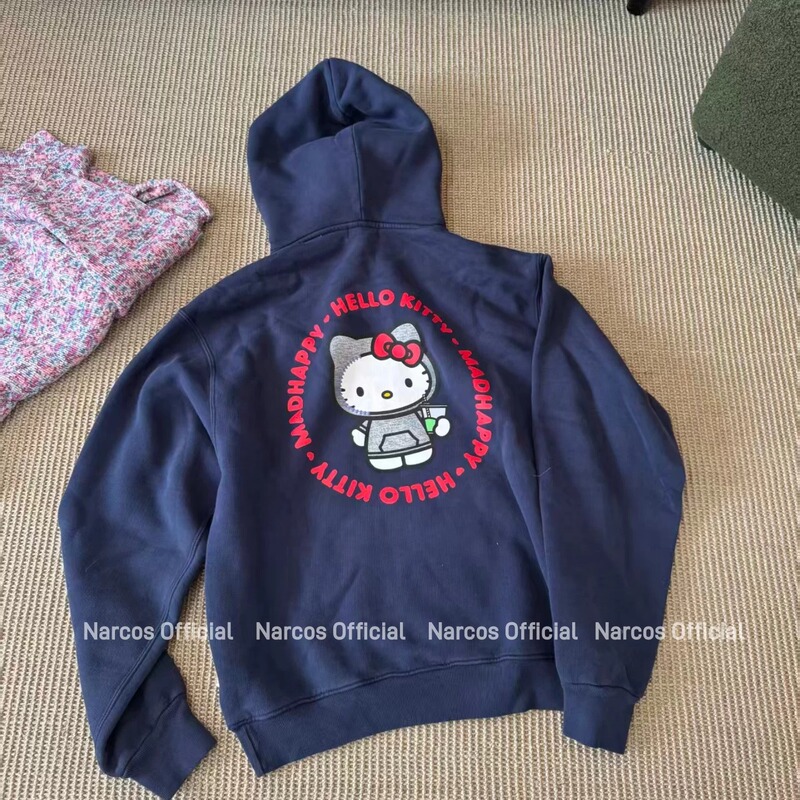 Narcos Madh*Ppy Kitty American Cartoon Cute Printed Hooded Sweatshirt for Women Loose and Versatile Top Narcos Madh*Ppy Kitty American Cartoon Cute Printed Hooded Sweatshirt for Women Loose and Versatile Top