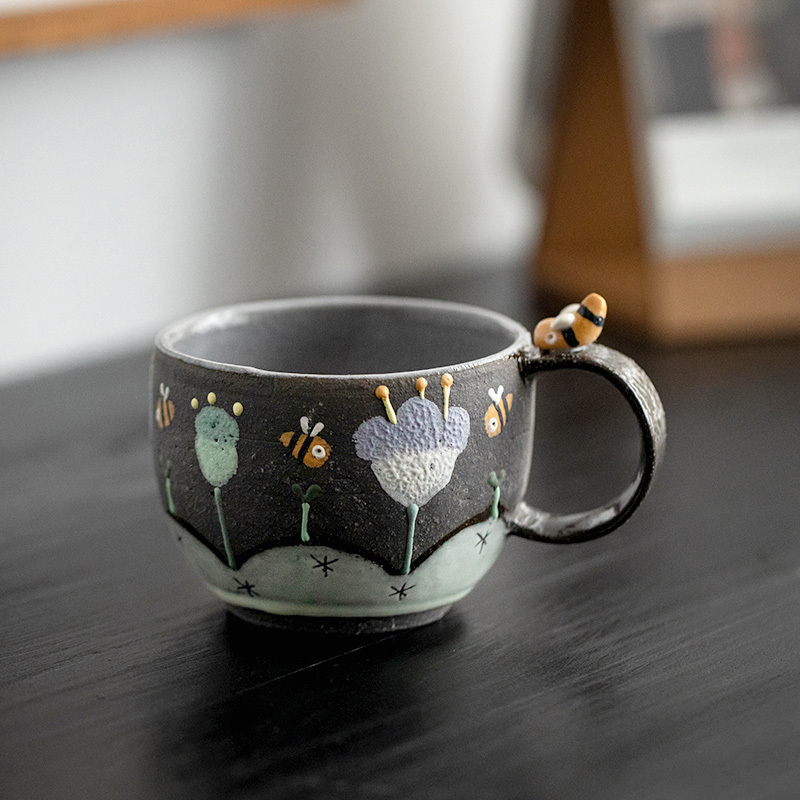 Japanese Imported Nakamura Akemi Handmade Cute Coffee Cup Creative Ceramic Cute Mug High-Value Gift Cup