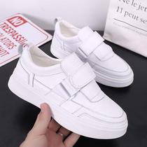 New Korean version of thick-soled flat-bottomed white shoes female students inside sneakers female Velcro simple casual shoes women