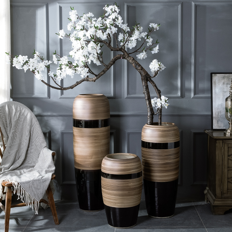 Large ceramic floor vase furnishing articles simulation flower flower arranging I and contracted sitting room hotel adornment example room