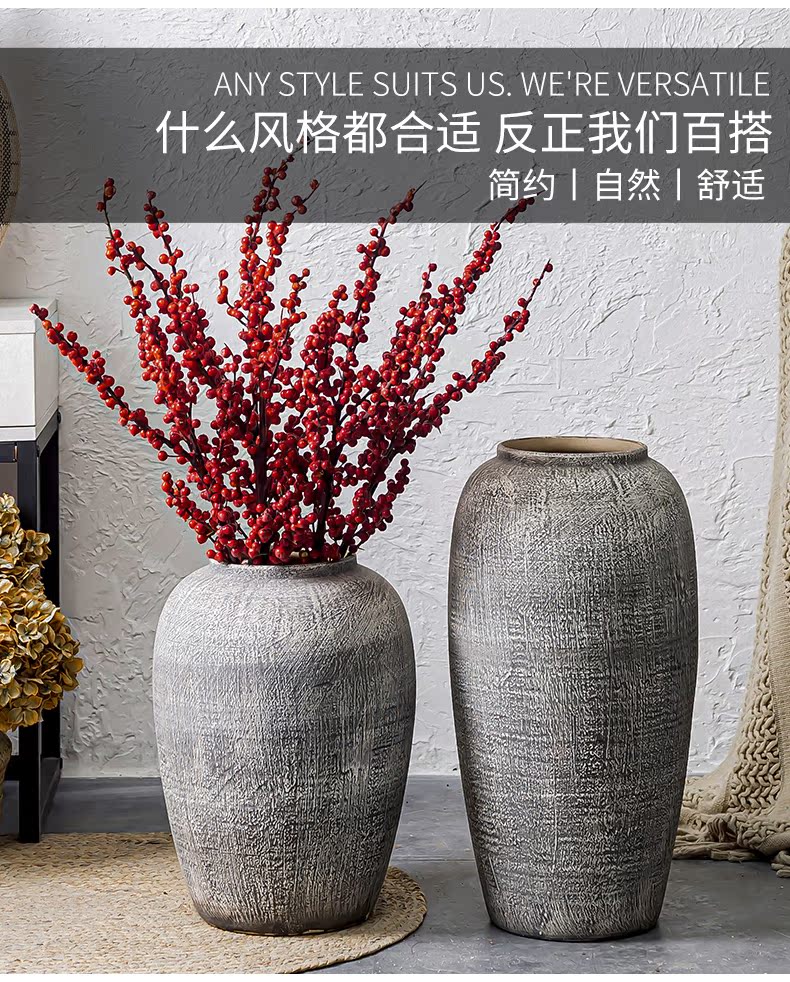 Restoring ancient ways do old POTS of jingdezhen ceramic flower implement the sitting room porch flower arrangement of large vases, coarse pottery combination furnishing articles