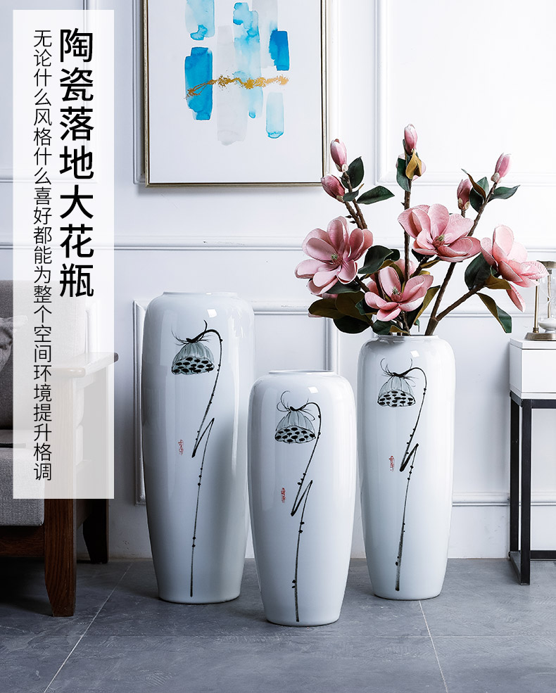 New Chinese style of jingdezhen ceramic vase mall hotels sitting room adornment simulation flower flower flower landing place