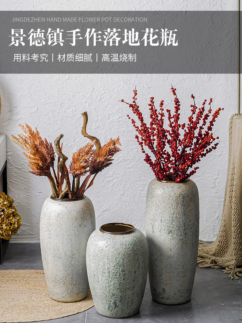 Jingdezhen ceramic vase landing size furnishing articles decoration indoor simulation European household ceramics from the living room