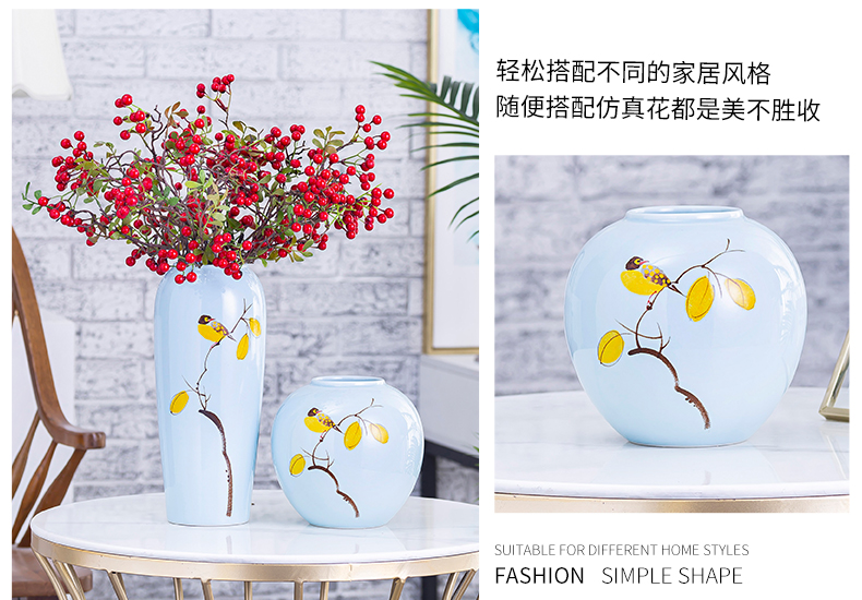 I and contracted jingdezhen ceramics vase household TV ark, porch place dry flower arranging flowers sitting room adornment