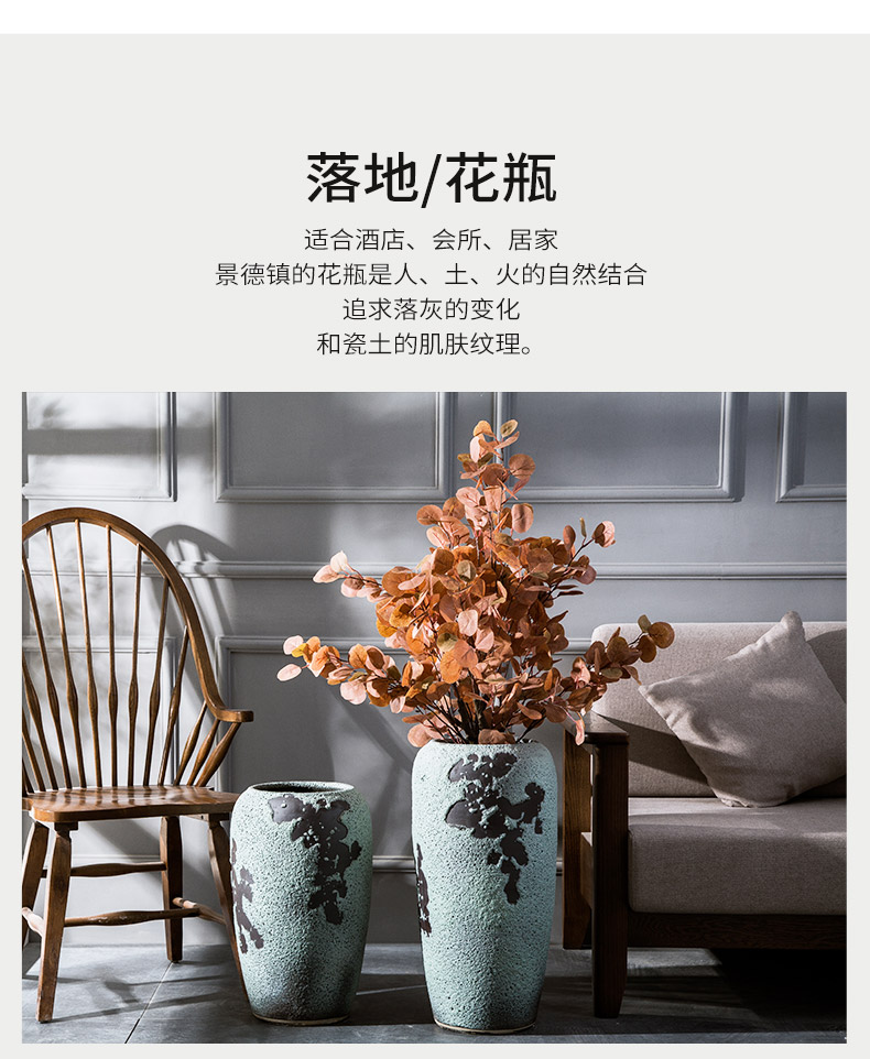 Jingdezhen ceramic furnishing articles contracted modern European fashionable sitting room lucky bamboo flower arranging dried flower porcelain vase landing