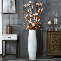Nordic white floor-to-ceiling hotel large vase Modern simple living room simulation flower dried flower ceramic flower arrangement restaurant ornaments