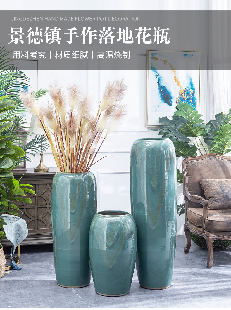 Jingdezhen porcelain ceramic vase contracted and I European hotel hall, large flower arranging landing furnishing articles for the opening taking