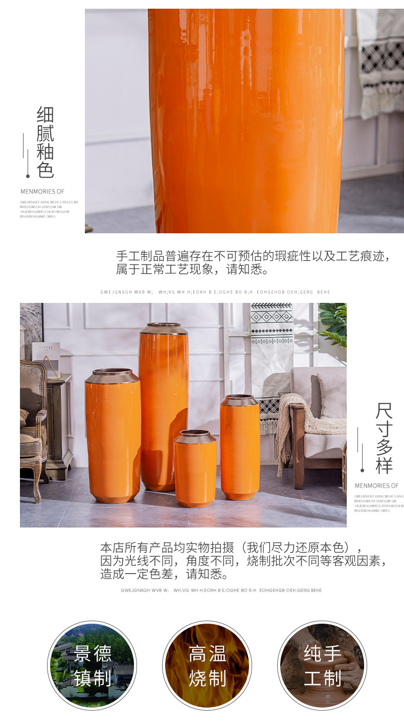 Ground light ceramic vase key-2 luxury furnishing articles contracted and I sitting room dry flower arranging flowers decorative porcelain hotel villa decoration
