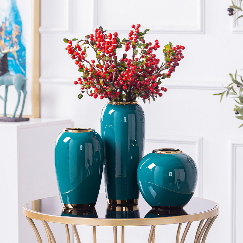 New Chinese style mesa European table vase dried flower simulation flowers adorn article modern TV cabinet ceramic furnishing articles sitting room