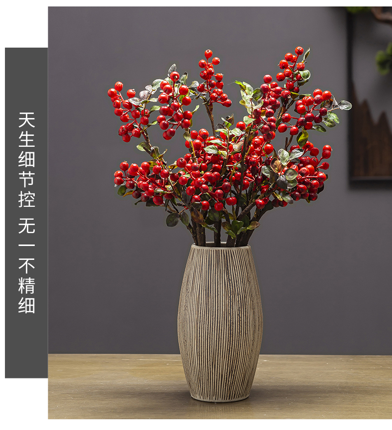 Hand by Hand do old vertical stripes ceramic floret bottle furnishing articles retro nostalgia of dry flowers inserted vase household act the role ofing is tasted