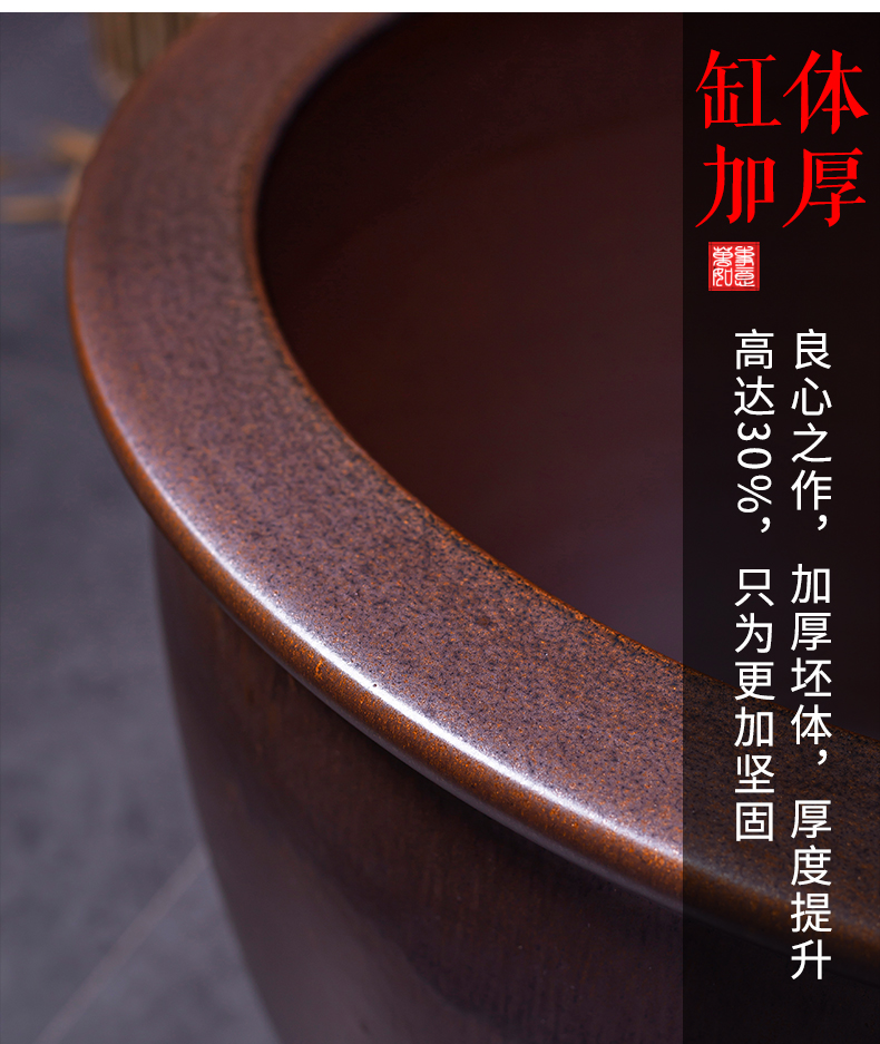 Jingdezhen ceramic goldfish bowl courtyard tank fish balcony cylinder home sitting room aquarium turtle pond lily lotus basin